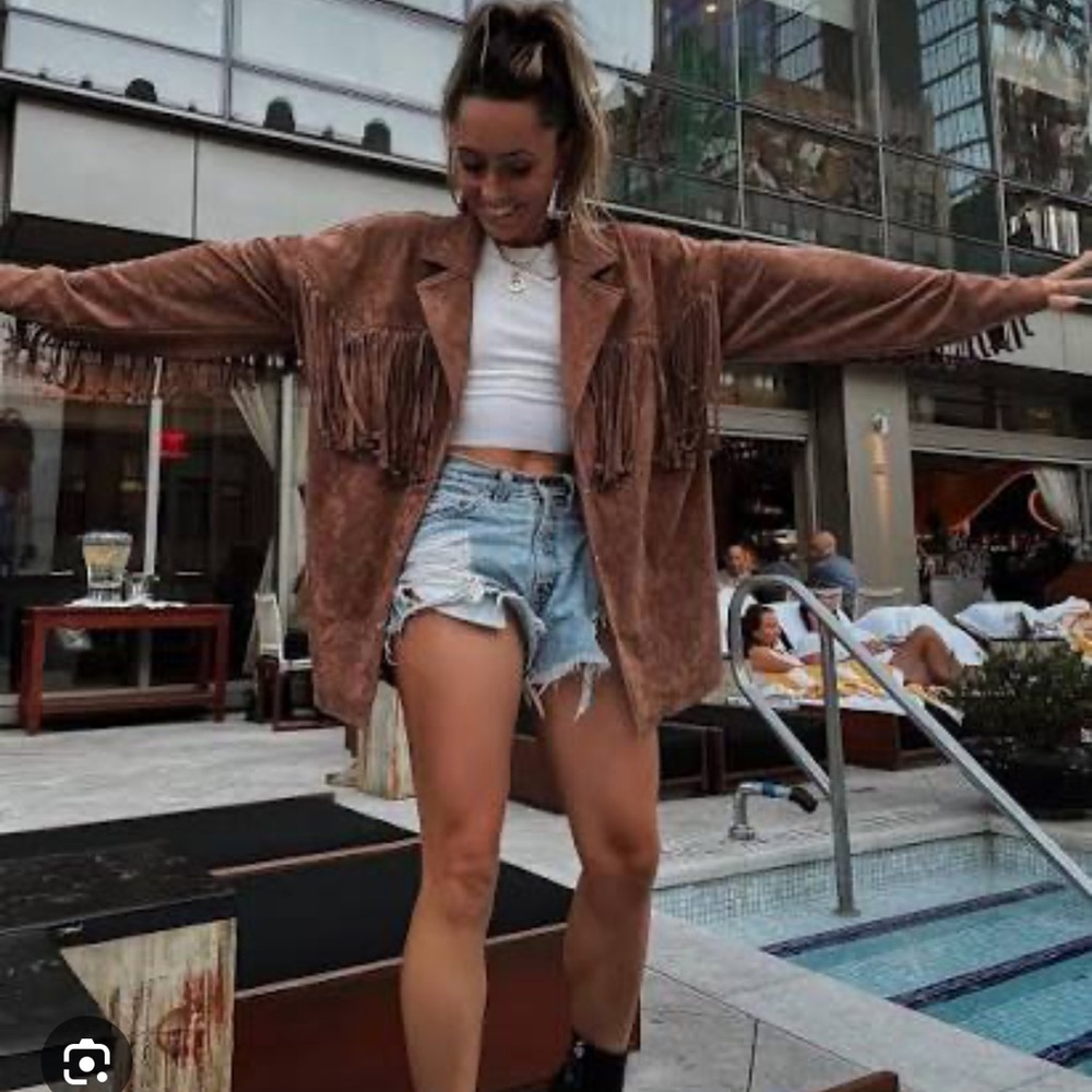 12th Tribe Fringe Leather Blazer Jacket 🤎